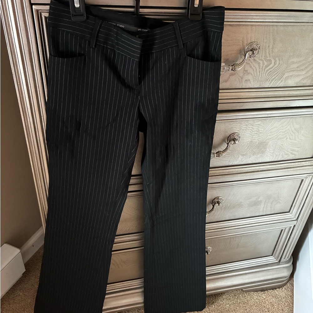 Express Black Dress Pants with Pinstripes